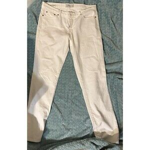 Handcrafted Lucky Brand Skinny White Jeans Women Size 12 (Waist 31)